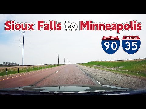 Sioux Falls , SD to Minneapolis , MN , interstate 90 / interstate 35/ Real Time Road Trip