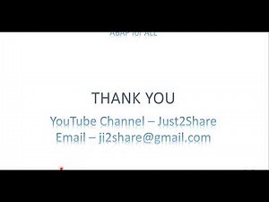 Video 1: ABAP For ALL - Email Functionality Part 1