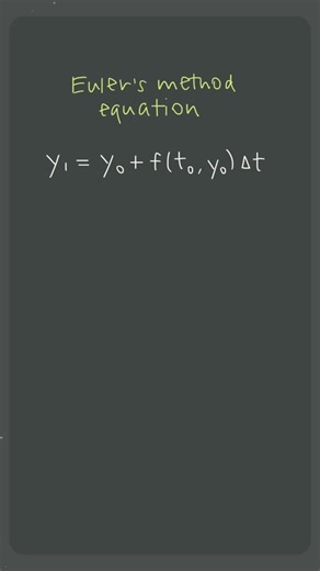 Euler's method ✏️ for approximating DE solutions 😵‍💫😵‍💫 #apcalculus #apcalc #unit7 We look at Euler's method from Topic 7.5 of AP Calc BC, which approximates solutions to differential equations. The accuracy of Euler's method decreases with each step taken away from the starting point because each subsequent approximation relies on the previous one, so the error compounds with each additional step. This iterative process inherently involves basing one approximation on another, resulting in l