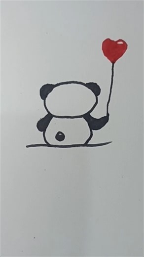 cartoon characters drawing/cute panda drawing #shots #easydrawing
