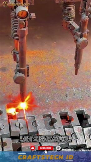 Automatic Flame Cutting Machine | Industrial Metal Cutting Process #industrialmachine