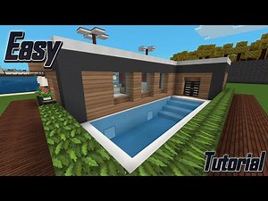 Minecraft : How to Build a Modern Beach House| Easy Tutorial with Pool 🏡🌊