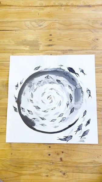 Replying to @Curiously Crafty this one took a while, what do you thinj of the size? Do you like the large scale? Or prefer the smaller? 🖤 #inkymeditation #ink #inkart #sumi #asmr #asmrart #asmrartist #foryoupage #fyp #inktok