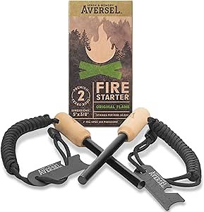 Fire Striker Ferro Rods - 5x3/8 in Original Flame Ferro Rod Fire Starter Kit - Flint and Steel Fire Starter Survival Tool Kit for Bushcraft Survival - Flint and Steel Fire Starter Kit