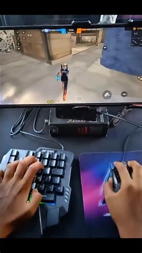 NO PC ❌ Mobile + Keyboard & Mouse Gameplay⌨️🖱️📲 | Handcam Setup 🔥#freefiregameplay
