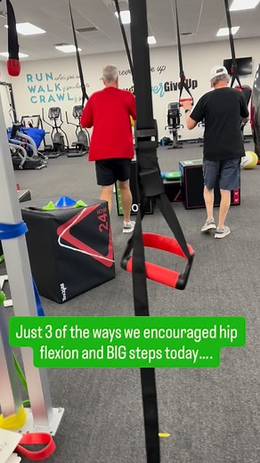 1.2K views · 227 reactions | Sooo many different ways to encourage hip flexion and large steps…just a few ideas from today! #big #bigsteps #cues #neuro #pd #yopd #parkinsons #parkinsonsexercise #intensity #exercise #neuroplasticity #pt #physiotherapy #buds #tandem #rehab #bigheart #quality #fun #movement | Big Heart Center for Parkinson’s Wellness | Facebook