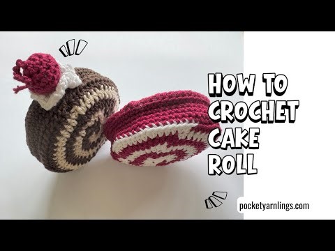 How to Crochet a Cake Roll | Easy Christmas Dessert Ornament Tutorial 🍰✨