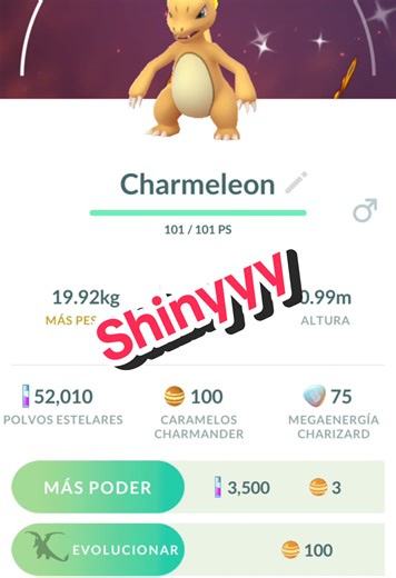 Evolucionando a Charizard Shiny #pokemongo #shiny #shinyhunt #charizard
