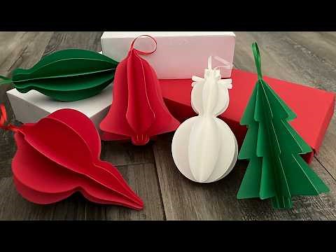 5 Easy DIY Christmas Paper Ornaments 🎄