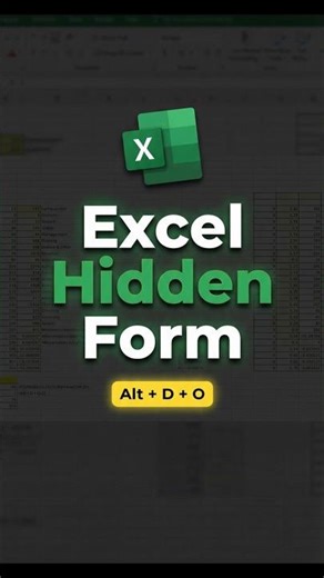 Excel Secret Data Entry Form | Alt + D + O Shortcut (Hindi)