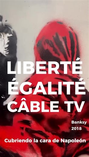 Liberté, égalité… cable TV 📺✊ Jacques-Louis David painted to glorify revolution and legitimize power. Banksy takes that same aesthetic to do the opposite: to dismantle the epic, mock authority, and expose its contradictions. The revolution is no longer revered — it’s questioned #banksy #streetart #paris #art
