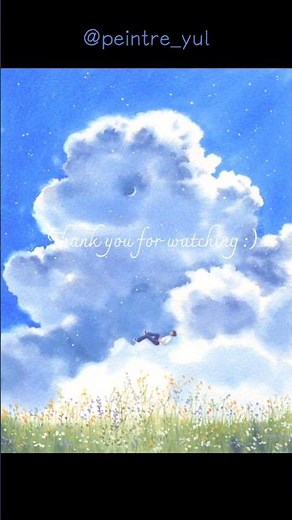 구름 수채화 ⛅️🌿 Watercolor Clouds Illustration #painting