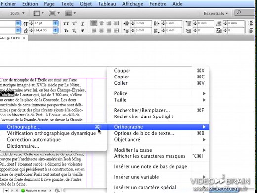 Adobe InDesign CS4 : La vérification de l’orthographe