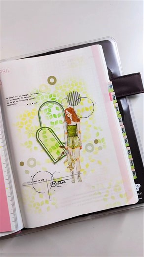 Hobonichi Cousin April Cover Page 🌿 | Mixed Media Scrapbook Journal With Me #shorts