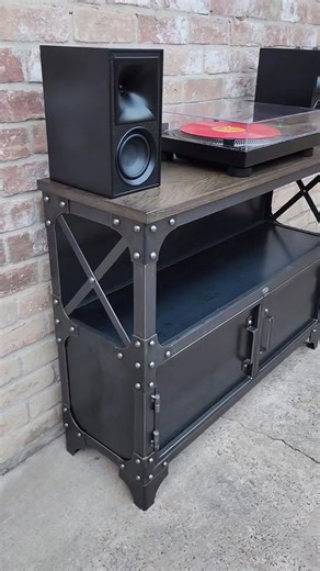 The Java Station, great for vinyl record players. 🎶 #livingroom | Modern Industrial Furniture