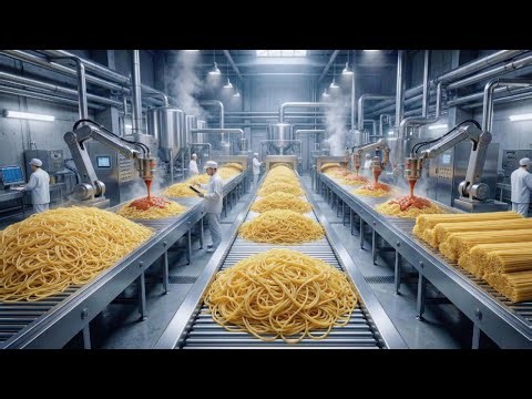 Inside a Modern Spaghetti Factory: From Wheat Grains to Perfect Pasta (Full Production Process)