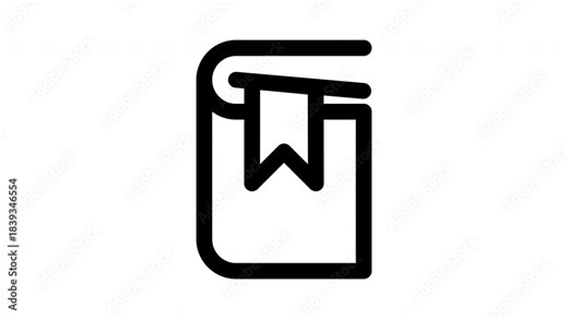 Bookmark Document Icon animation for Save Feature, Reading List, and Digital File Management Interface