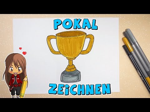 Pokal einfach malen für Kinder | ab 5 Jahren | Malen mit Evi | deutsch