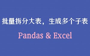 Pandas两步搞定批量拆分excel，自动生成多个小excel