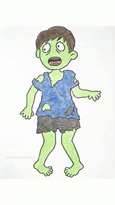 Watch how to draw a Zombie before drawing your own. See my comments to get your own step-by-step tutorial. | Art Projects for Kids