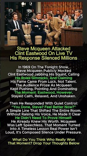 Steve McQueen Attacked Clint Eastwood on Live TV — His Response Silenced Millions