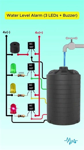 Water Level Alarm Circuit (BC557)👍please support and subscribe ✅