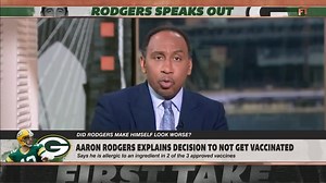 Stephen A. Smith says Aaron Rodgers "came across as a national embarrassment" on the Pat McAfee Show. "It was the most embarrassing performance of Aaron Rodgers' career. Period." | ESPN First Take