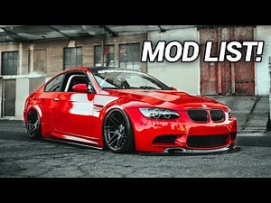 MY BMW E92 M3 MOD LIST/WALKAROUND!! (Build Breakdown)