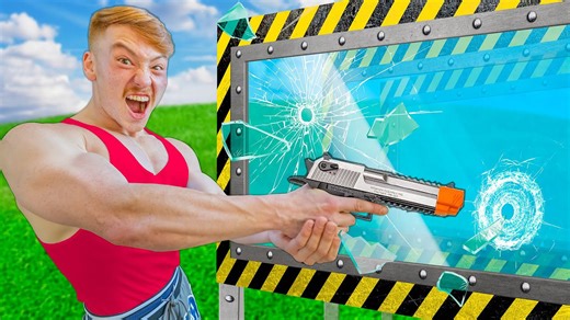 World’s strongest man vs bulletproof glass! ($10,000 challenge)