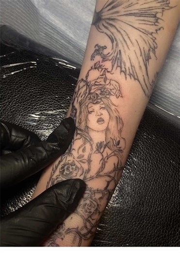 Romantic Vampire Tattoo Sleeve in Montreal