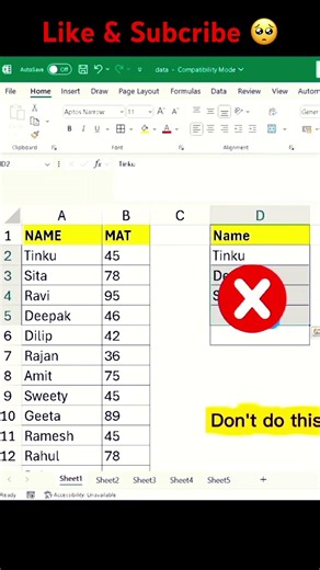 Excel Tips & Trick l Excel Mai Row Wise Name Kaise Uthaye l Advane Excel Trick #excel #exceltips