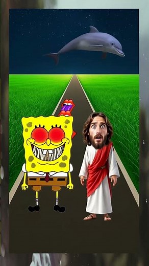 Devil SpongeBob vs Jesus 😐 #biblequiz #jesus