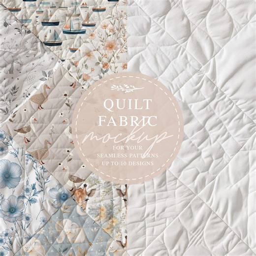 Quilt Fabric Mockup: Seamless Pattern PSD Template (digital Download) - Etsy