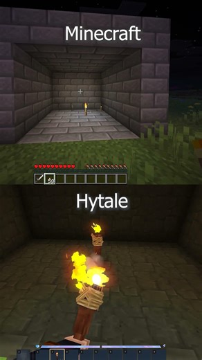 Hytale vs Minecraft Torchlight #hytale #minecraft #gaming