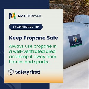 Propane is a reliable energy source, but safety is key! Never use propane near open flames, sparks, or in enclosed spaces. Proper ventilation protects your home, family, and equipment. Explore more propane safety tips at mazpropane.com/propane-safety/! #PropaneDelivery #PropaneCompaniesNearMe #PropaneTankRepair #PropaneCompanyChesterCounty #PropaneTankInstallation #PropaneSafety #TechnicianTips #HomeSafety | Maz Propane | Facebook