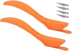 T TOVIA Cutter Wrapping Paper Cutter Knife, Gift Wrap Cutter,Concealed Blade Safety Knife Car Vinyl Wrap Ripper Backslitter Cutting Tool (Orange)