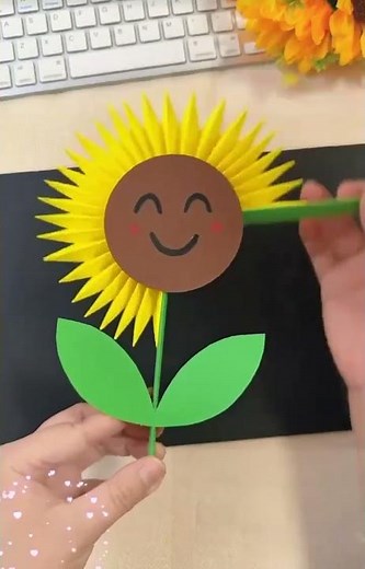 DIY Sunflower with Colored Paper | Easy Paper Flower Craft for Home Decoration #papercutting