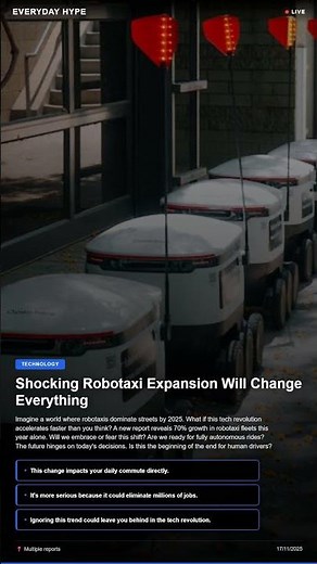 Shocking 70% Robotaxi Growth [BREAKING]: The Future Is Now