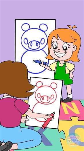 Can You Draw a Pig? 🐷✏️ Easy Shapes & Letters Art Fun for Kids #kidsart #learningfun