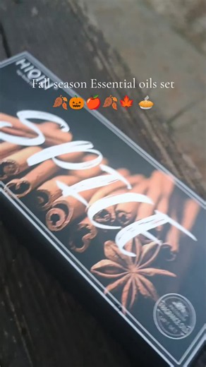 Fall season Essential oils gift set 6 scents in each box smells so good in a diffuser, or making candles #essentialoils #fallfragrance #pumpkinspice #fragrancetok