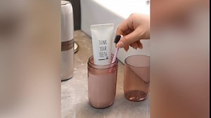 Travel Toothbrush Case with 4 Cups ,4 in 1 Toothbrush Holder Set Toothpaste Storage Travel Toothbrush Kit for Camping,Business Trip and School,Pink