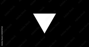 White Triangle. Animation of the liquid appearance of a white Triangle on a black background. Frame-by-frame animation for logo, text, title of your video. A drop falls on the Triangle and paints it.