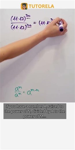 Simplify (11×12)^30 ÷ (11×12)^30: Power of Zero Rule #Math #ExponentsRules