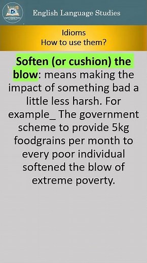 Idioms, Soften (or cushion) the blow #english #easyenglisheveryday #englishidiom
