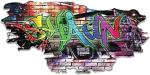 Personalized Graffiti Wall Art | Custom 3D Name Decal | Vinyl Art Decor Sticker | Removable | Peel and Stick (MYSPGN66-Small)