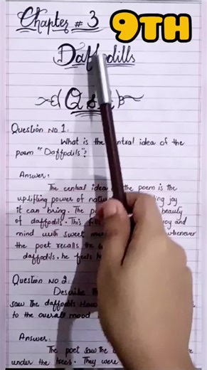 9th Class English Chapter 3 Q/A: Daffodils Study Guide