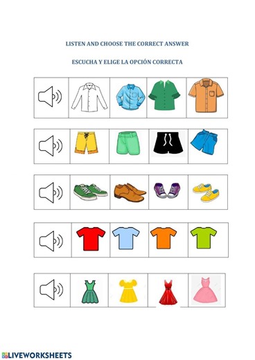 Colors and clothes activity