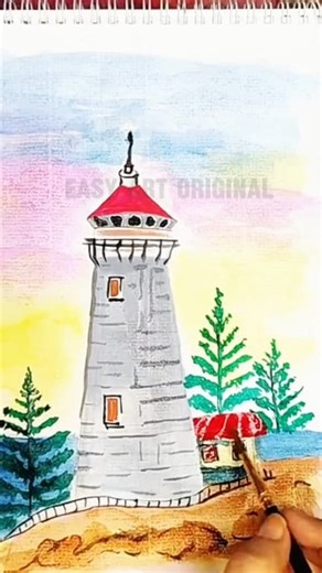 Lighthouse - Watercolor painting - Easy Art Original Copyright - Easy Art . . #Lighthouse #Nature #Reels #ViralReels #WatercolorPainting #Painting #Art #Drawing #Canvas #ArtInspiration #NatureArt #CreativeProcess #ArtCommunity #watercolorart #CreativeJourney #artcommunity #artinspiration #artist #artistsoninstagram | Easy Art