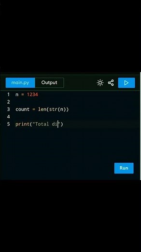 Count Digits in a Number using Python | Easy Logic | Python for Beginners. #shorts #python #viral