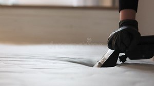 Mattress Cleaning Service. Close-up of Professional Cleaner Using Extraction Vacuum Tool To Deep Clean Mattress Surface Wearing Stock Footage - Video of dirt, care: 380892494